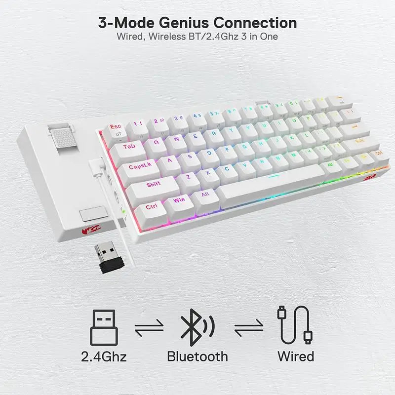Redragon K530 Pro Keyboard: Tri-Mode Wireless 60% Mechanical