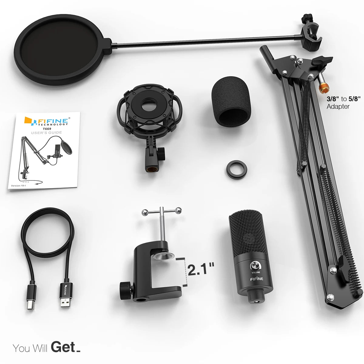 FIFINE T669 – Professional USB Recording Microphone | Complete Studio Bundle