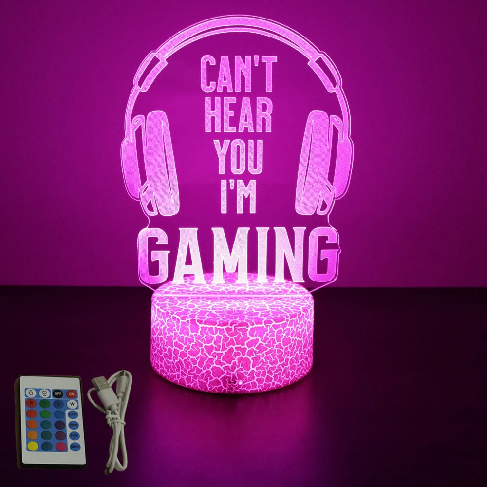 NEON GAMER 3D LED Lamp | RGB Night Light for Gaming Room Setup
