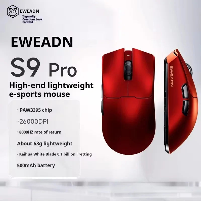 EWEADN S9 Pro: PAW3395 Professional Wireless Mouse 8K Hz