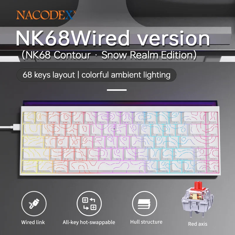 NK68 Terrain Keyboard: RGB Light Bar Mechanical Edition