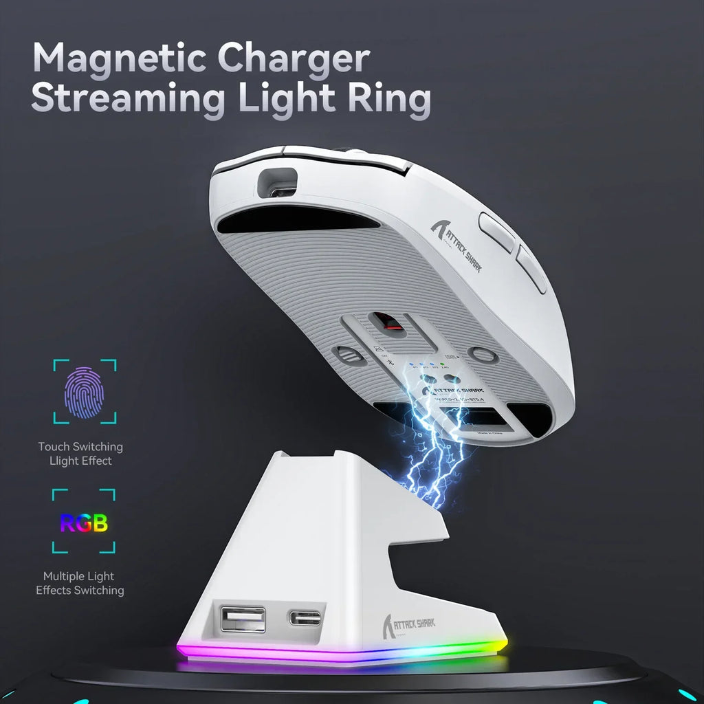 Attack Shark X6: Tri-Mode Wireless Gaming Mouse with Charging Dock