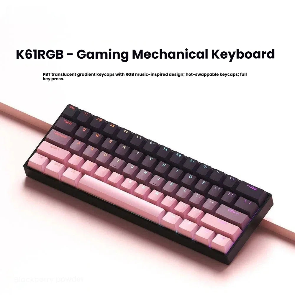 K61 USB Mini Mechanical Keyboard – Professional Hot-Swappable Gaming Series