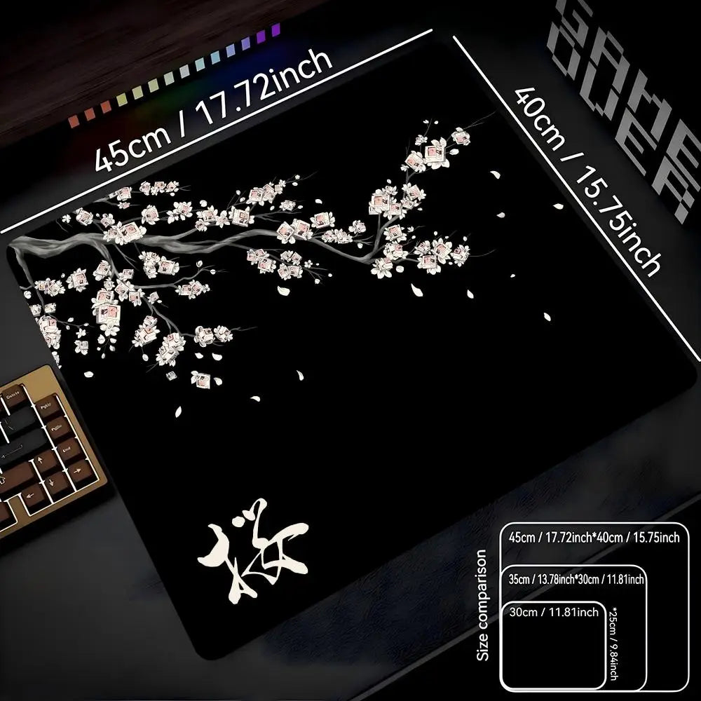 Zen Cherry Blossom Series Mouse Pad – 40x45cm Non-Slip Aesthetic Deskpad