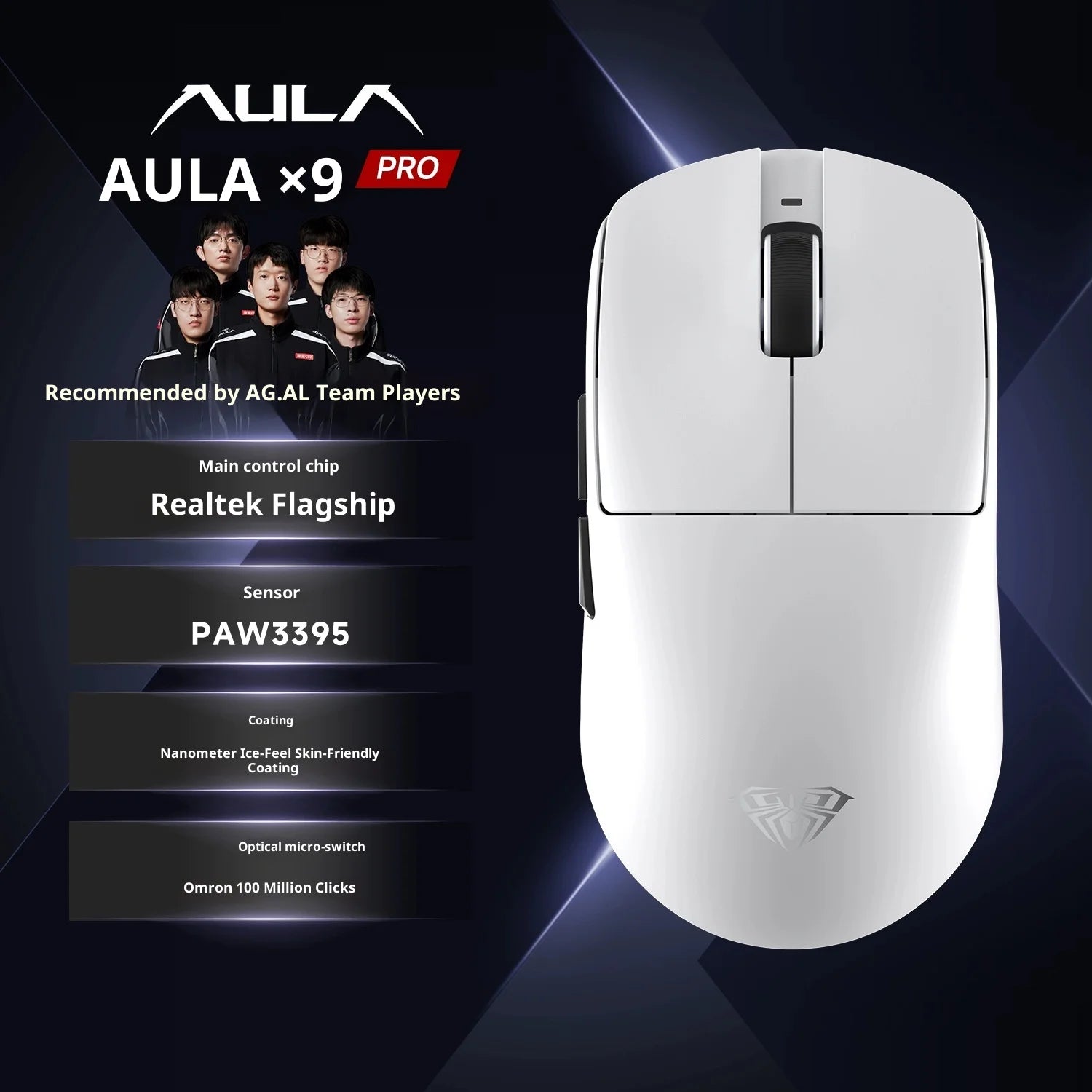 AULA X9 Max Ultra | PAW3950 Sensor & Dual 8KHz Wireless Gaming Mouse