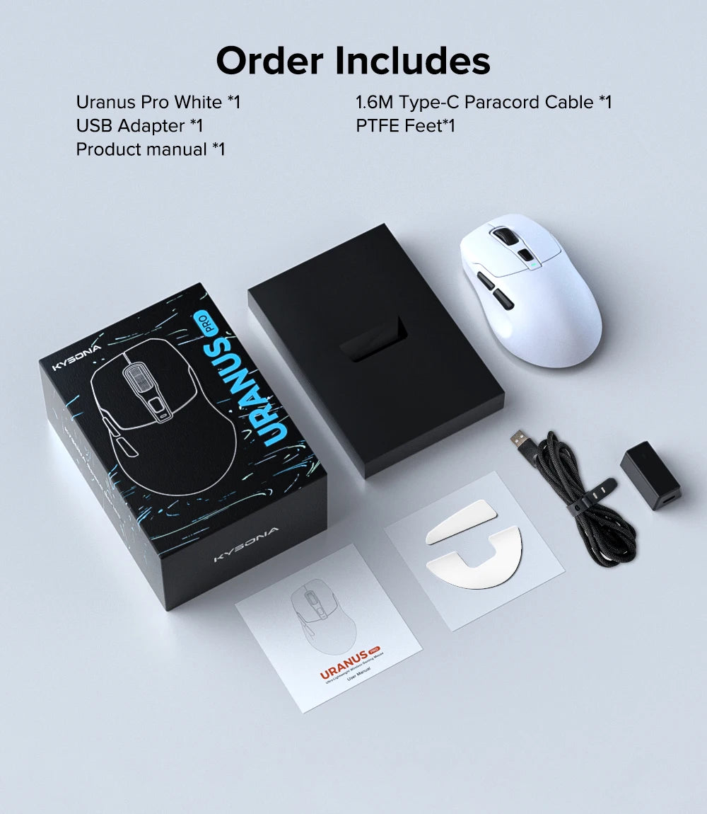 KYSONA Uranus PRO: PAW3395 8K Hz Performance Wireless Mouse