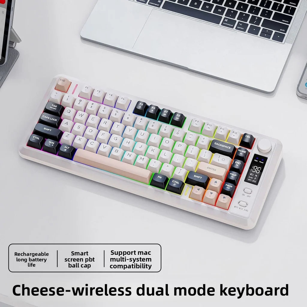 FREEWOLF M75 Compact 75% Mechanical Keyboard | RGB Backlit & OLED Control