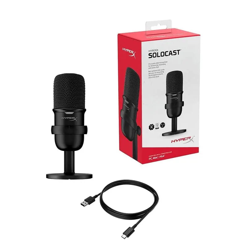HyperX SoloCast | USB Condenser Gaming Microphone with Tap-to-Mute