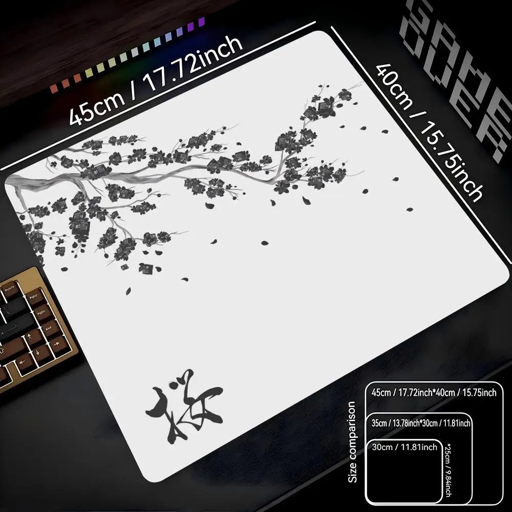 Zen Cherry Blossom Series Mouse Pad – 40x45cm Non-Slip Aesthetic Deskpad