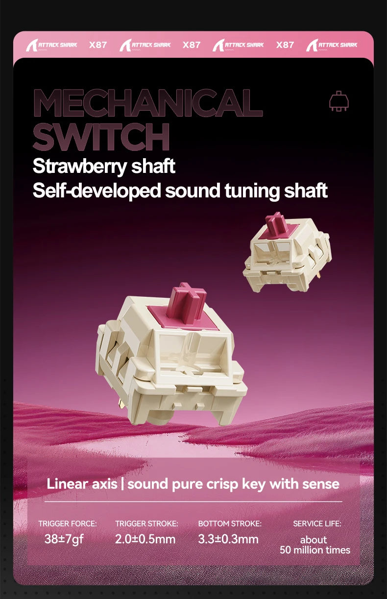 Attack Shark Keyboard X87: Tri-Mode Side-Lit Mechanical