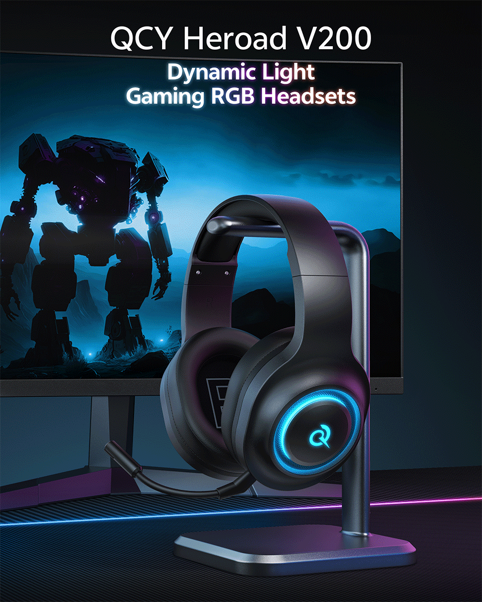 QCY Heroad V200 – Professional Bluetooth 6.0 Gaming Headset | 7.1 Series