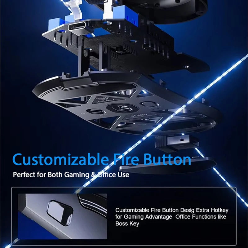 AULA SC620 – Mouse Gamer Wireless | Fire Button & RGB Lighting Effects