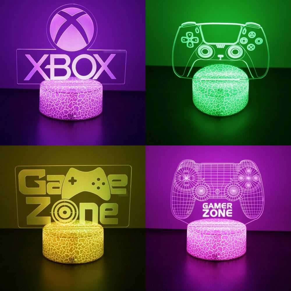 NEON GAMER 3D LED Lamp | RGB Night Light for Gaming Room Setup