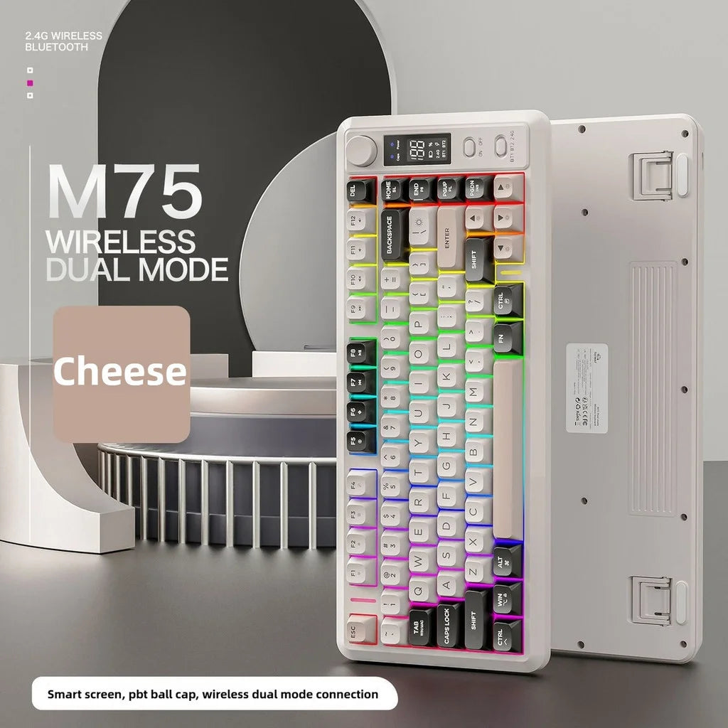 FREEWOLF M75 Compact 75% Mechanical Keyboard | RGB Backlit & OLED Control