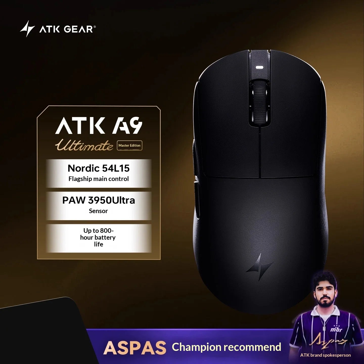 ATK Dragonfly A9 Ultimate: PAW3950 Ultra 8K Wireless Mouse