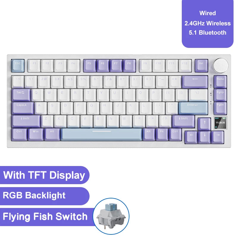 Ajazz AK820 Pro: 75% Mechanical Keyboard with TFT Smart Display