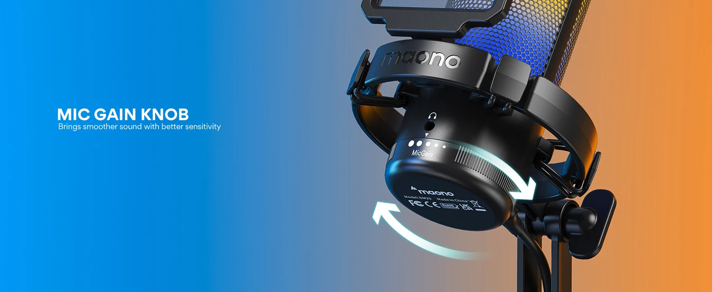 Maono DGM20 Series – Intelligent USB Gaming Mic with Noise Cancellation