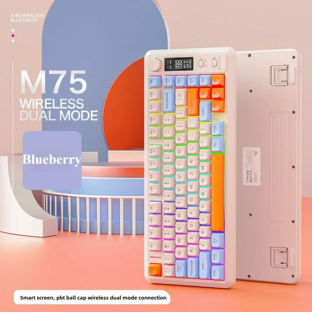 FREEWOLF M75 Compact 75% Mechanical Keyboard | RGB Backlit & OLED Control