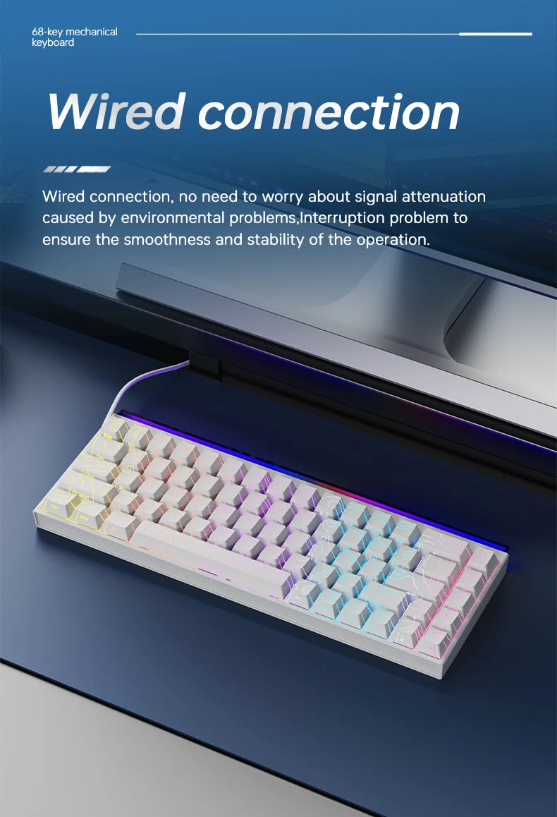 NK68 Terrain Keyboard: RGB Light Bar Mechanical Edition