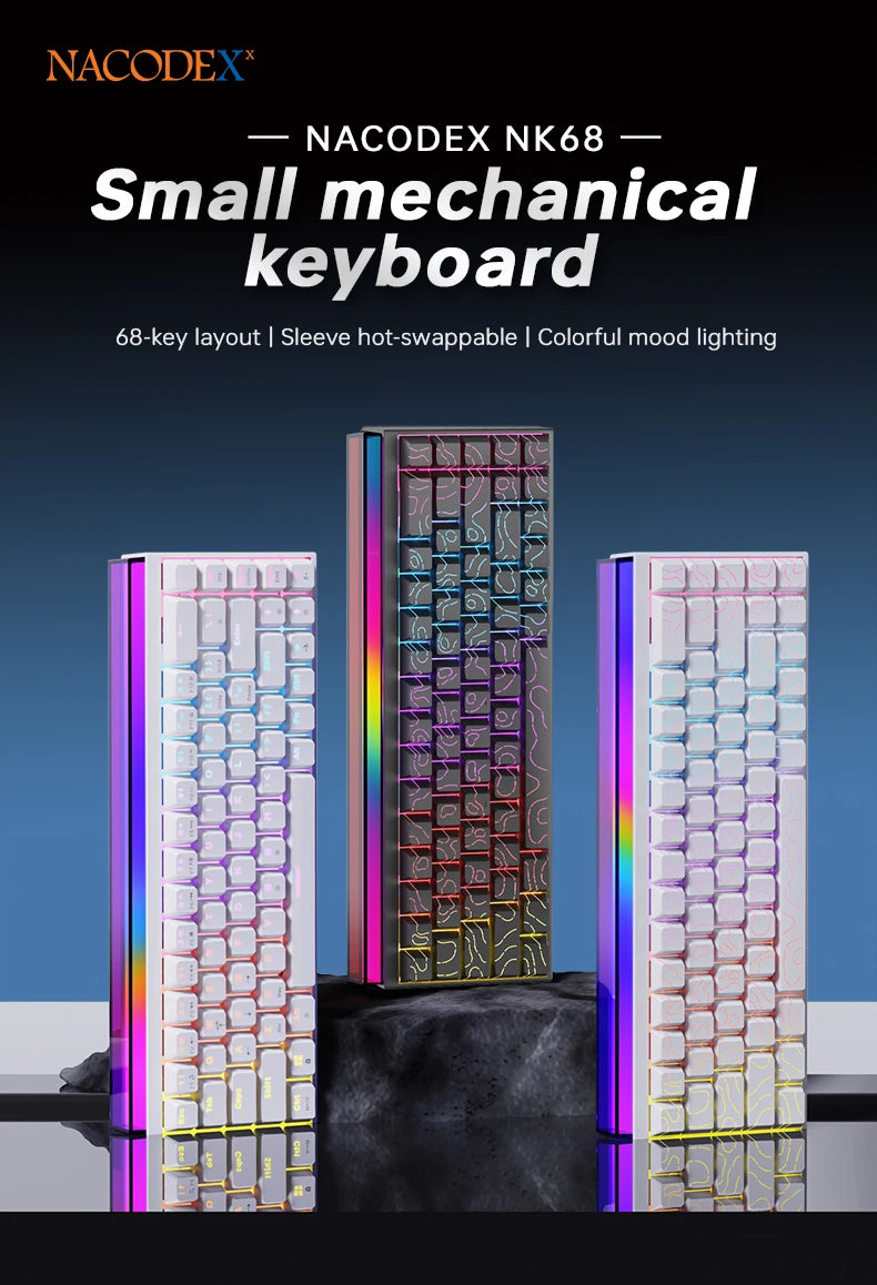 NK68 Terrain Keyboard: RGB Light Bar Mechanical Edition