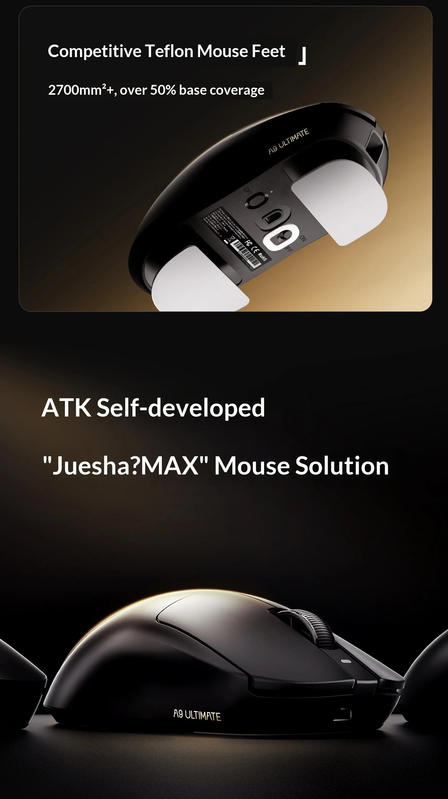 ATK Dragonfly A9 Ultimate: PAW3950 Ultra 8K Wireless Mouse