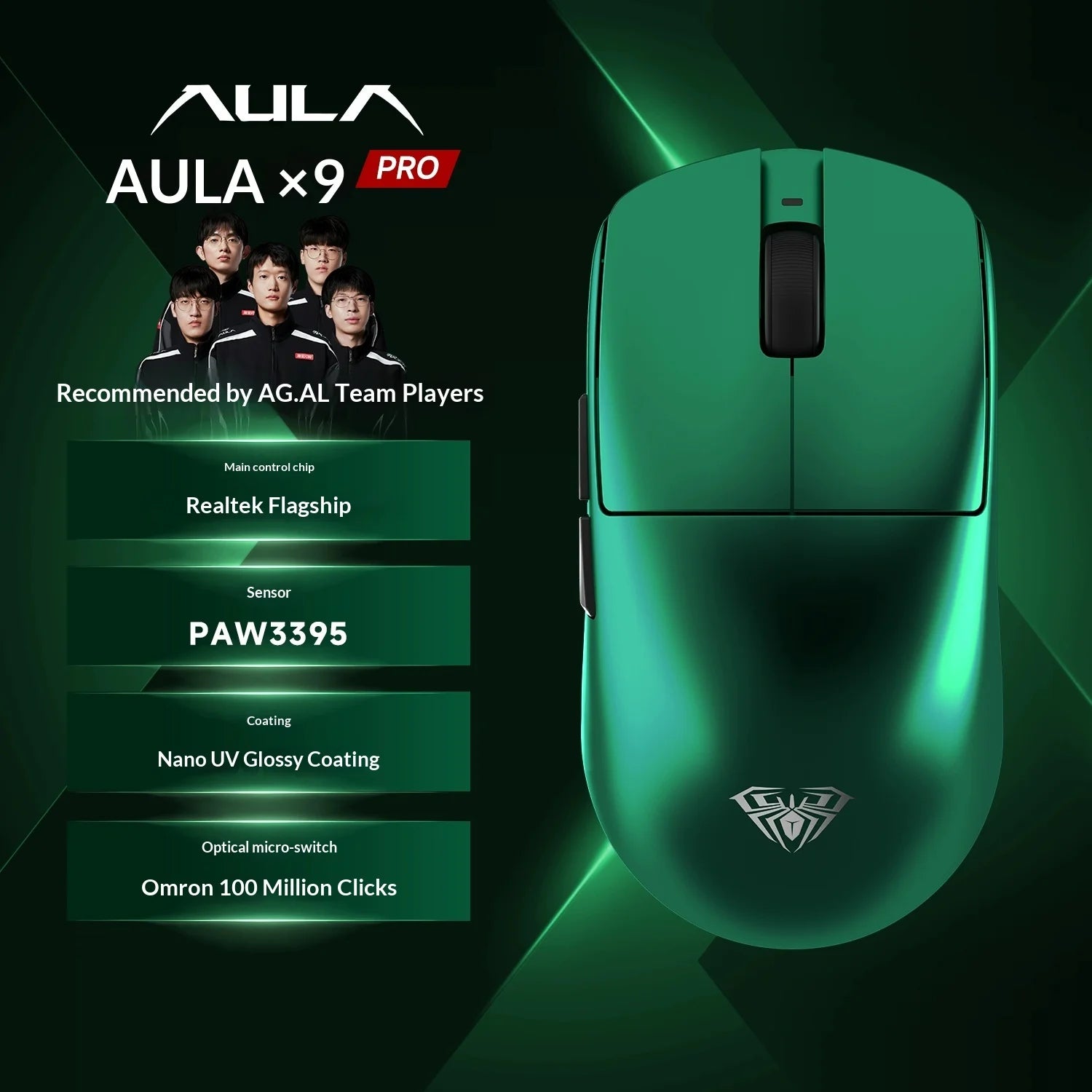 AULA X9 Max Ultra | PAW3950 Sensor & Dual 8KHz Wireless Gaming Mouse