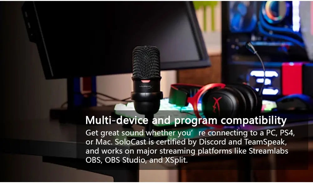 HyperX SoloCast | USB Condenser Gaming Microphone with Tap-to-Mute